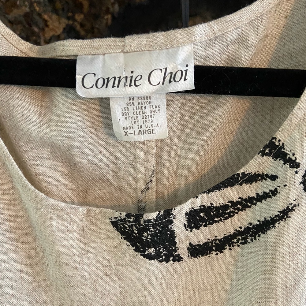 Crisp cream and black Connie Choi dress